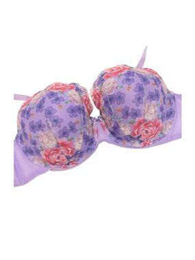 VICTORIA'S SECRET Dream Angels Lined Demi Purple Flowers Underwire bra 38DD/38E